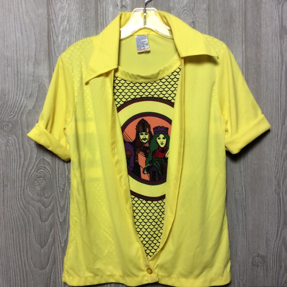 Vintage Yellow Print Top